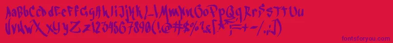 Blackbook3rd Font – Purple Fonts on Red Background