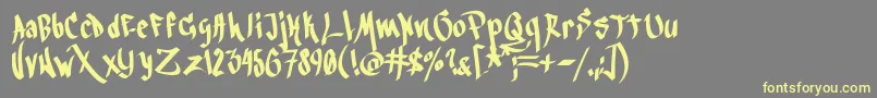 Шрифт Blackbook3rd – жёлтые шрифты на сером фоне
