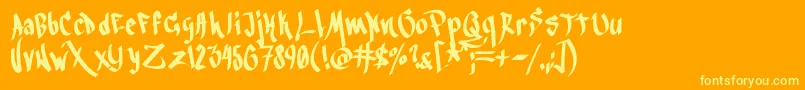 Blackbook3rd Font – Yellow Fonts on Orange Background