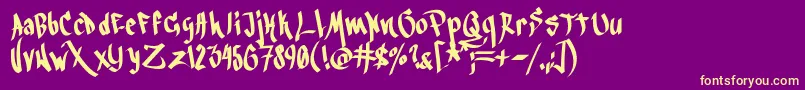 Blackbook3rd Font – Yellow Fonts on Purple Background