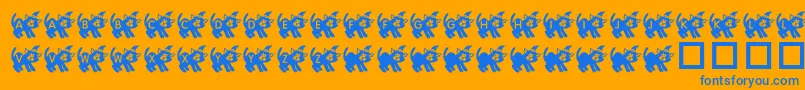 KrHalloweenKitten Font – Blue Fonts on Orange Background