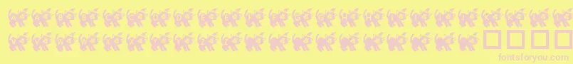 KrHalloweenKitten Font – Pink Fonts on Yellow Background