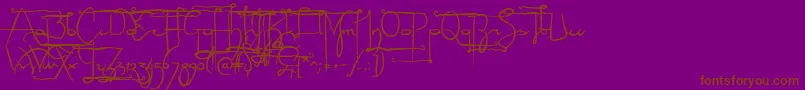 Sculptorshand-Schriftart – Braune Schriften auf violettem Hintergrund