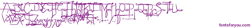 Sculptorshand Font – Purple Fonts on White Background