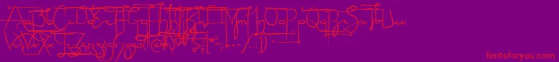 Sculptorshand Font – Red Fonts on Purple Background