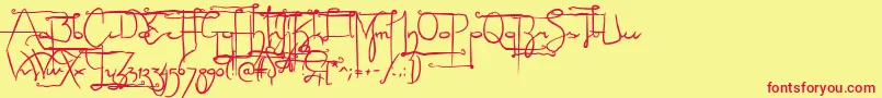 Sculptorshand Font – Red Fonts on Yellow Background