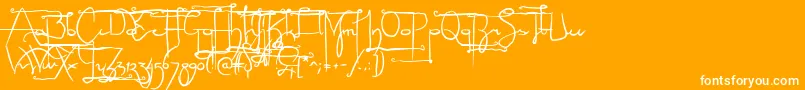 Sculptorshand Font – White Fonts on Orange Background