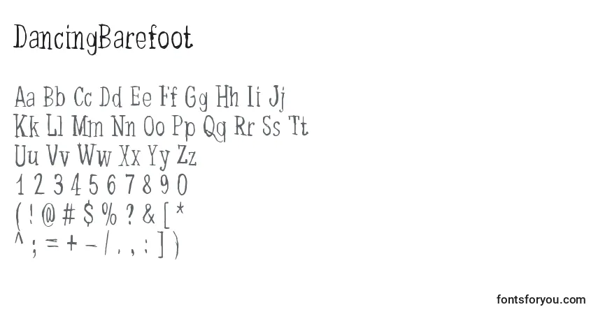 Fuente DancingBarefoot - alfabeto, números, caracteres especiales