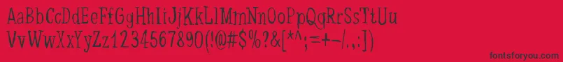 フォントDancingBarefoot – 赤い背景に黒い文字