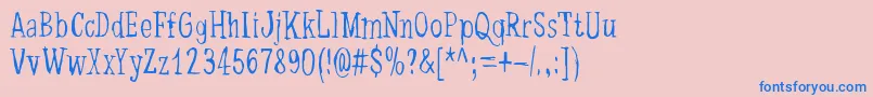 Подробнее о шрифте DancingBarefoot Шрифт DancingBarefoot – синие шрифты на розовом фоне