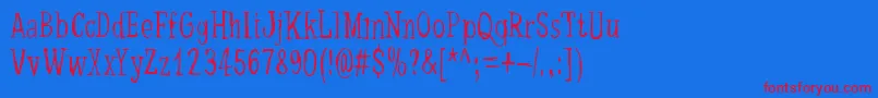 DancingBarefoot Font – Red Fonts on Blue Background