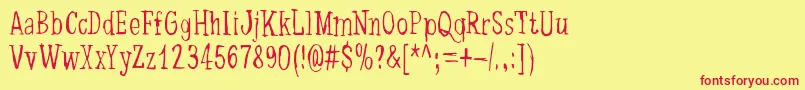 DancingBarefoot Font – Red Fonts on Yellow Background