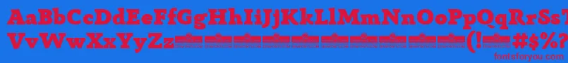 AnaphoraFatTrial Font – Red Fonts on Blue Background