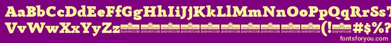 AnaphoraFatTrial Font – Yellow Fonts on Purple Background