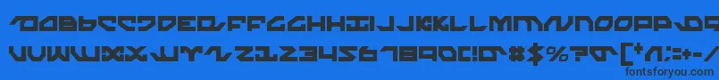 Czcionka NightrunnerCondensed – czarne czcionki na niebieskim tle