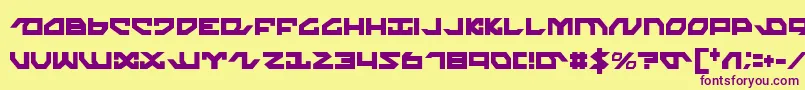 NightrunnerCondensed-Schriftart – Violette Schriften auf gelbem Hintergrund