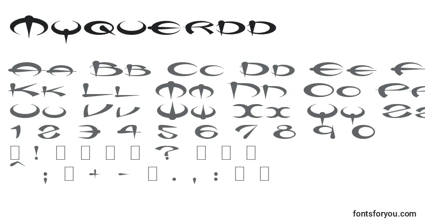 Myquerdd-fontti – aakkoset, numerot, erikoismerkit