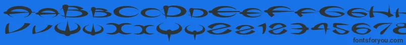 Myquerdd Font – Black Fonts on Blue Background