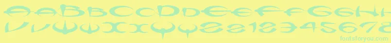 Czcionka Myquerdd – zielone czcionki na żółtym tle