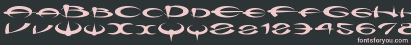 Myquerdd-Schriftart – Rosa Schriften auf schwarzem Hintergrund