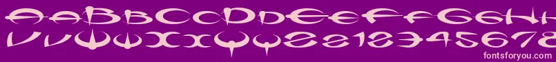 Шрифт Myquerdd – розовые шрифты на фиолетовом фоне