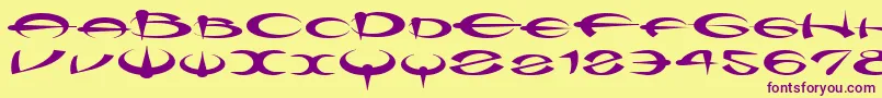 Myquerdd Font – Purple Fonts on Yellow Background