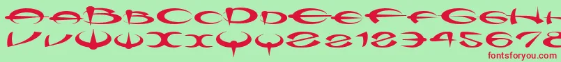 Myquerdd Font – Red Fonts on Green Background