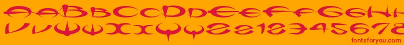 Myquerdd Font – Red Fonts on Orange Background