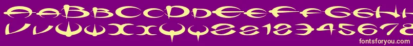 Myquerdd Font – Yellow Fonts on Purple Background