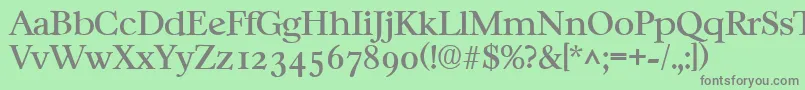 フォントCasablancaRegular – 緑の背景に灰色の文字