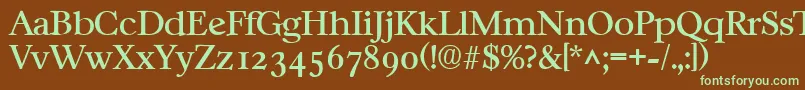 CasablancaRegular-fontti – vihreät fontit ruskealla taustalla