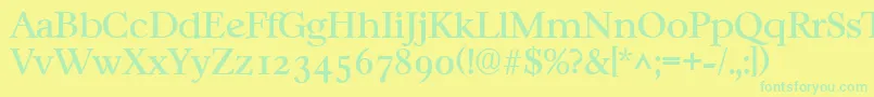 CasablancaRegular Font – Green Fonts on Yellow Background