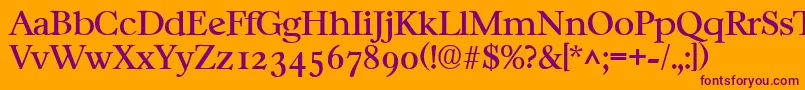 CasablancaRegular Font – Purple Fonts on Orange Background