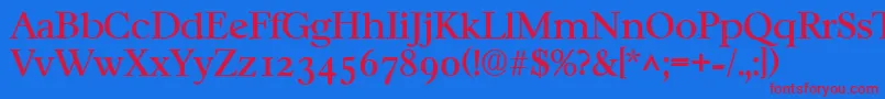 CasablancaRegular-fontti – punaiset fontit sinisellä taustalla