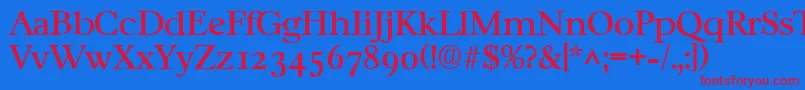 CasablancaRegular Font – Red Fonts on Blue Background