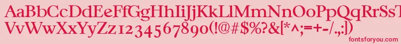 フォントCasablancaRegular – ピンクの背景に赤い文字