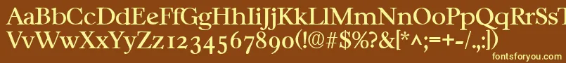 CasablancaRegular-fontti – keltaiset fontit ruskealla taustalla