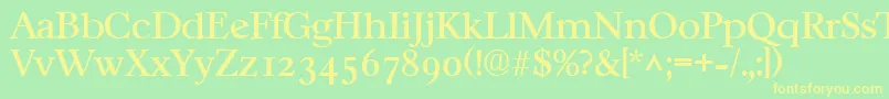 CasablancaRegular Font – Yellow Fonts on Green Background
