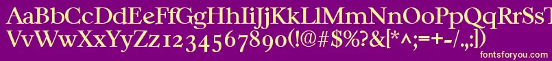 CasablancaRegular Font – Yellow Fonts on Purple Background