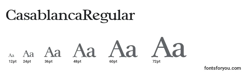Размеры шрифта CasablancaRegular