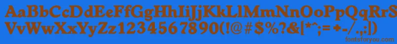 Czcionka WorcesterserialHeavyRegular – brązowe czcionki na niebieskim tle