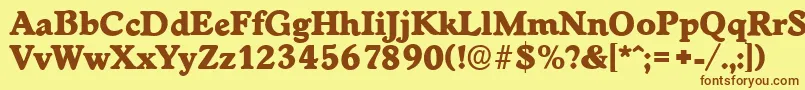 WorcesterserialHeavyRegular Font – Brown Fonts on Yellow Background