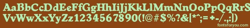 WorcesterserialHeavyRegular-fontti – vihreät fontit ruskealla taustalla