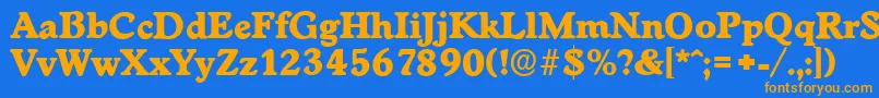 WorcesterserialHeavyRegular Font – Orange Fonts on Blue Background