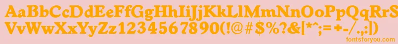 WorcesterserialHeavyRegular-Schriftart – Orangefarbene Schriften auf rosa Hintergrund