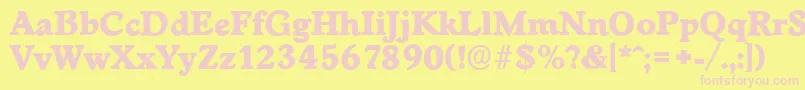 WorcesterserialHeavyRegular-fontti – vaaleanpunaiset fontit keltaisella taustalla