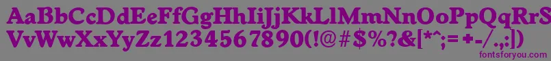 フォントWorcesterserialHeavyRegular – 紫色のフォント、灰色の背景