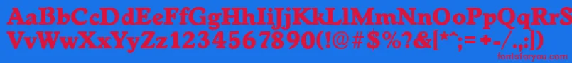 WorcesterserialHeavyRegular-fontti – punaiset fontit sinisellä taustalla