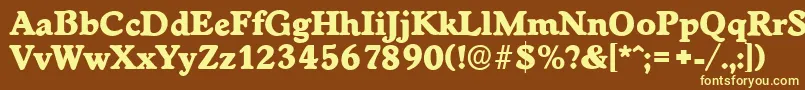 WorcesterserialHeavyRegular-fontti – keltaiset fontit ruskealla taustalla