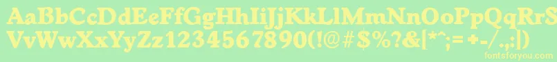 WorcesterserialHeavyRegular Font – Yellow Fonts on Green Background